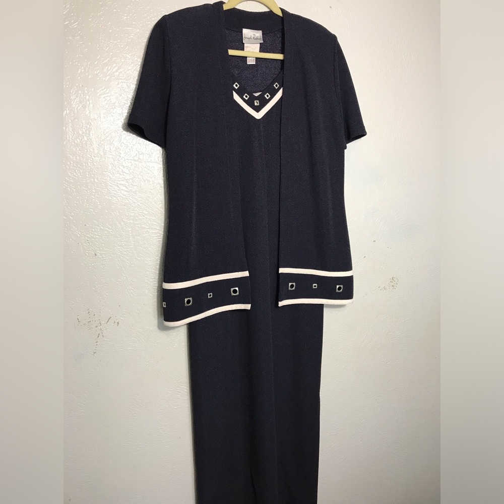 2Pc Joseph Ribkoff Navy Blue Stretch Maxi Dress 10
